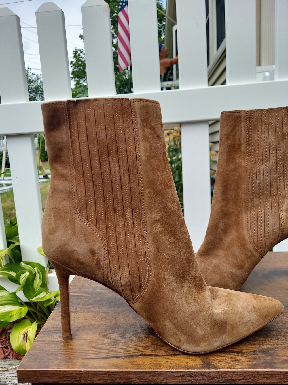 Veronica Beard Lisa Hazelwood Suede Pointed-Toe Ankle Boots Womens Size 10.5 - Picture 6 of 13